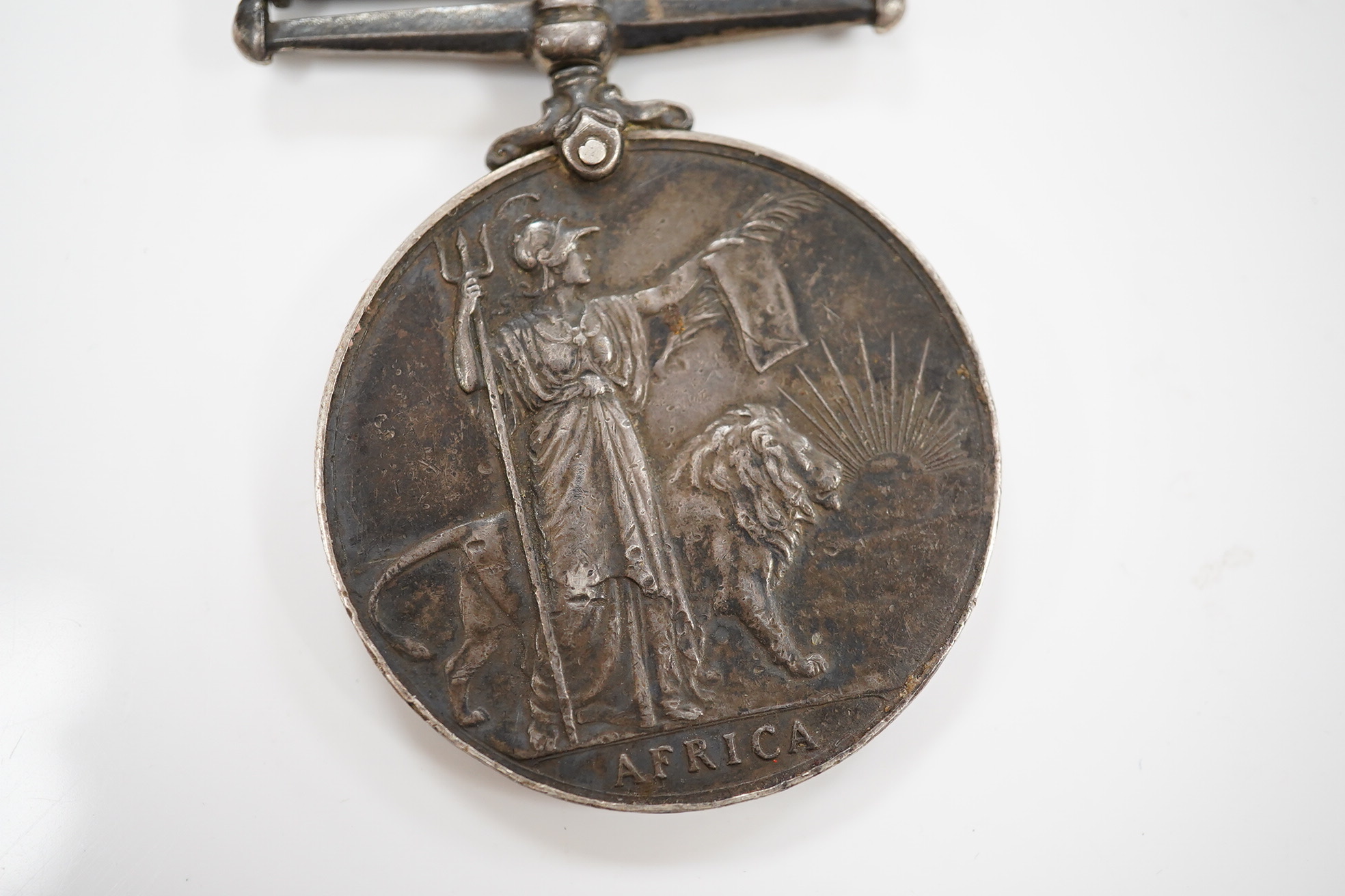 An Africa General Service medal with Somaliland 1902-04 clasp to G.Mesher, Sto,. H.M.S..ox...